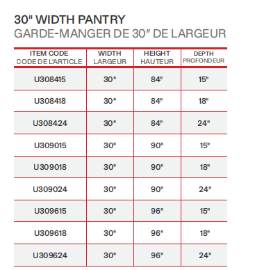 Reve Cuisine 30 inches pantry-s