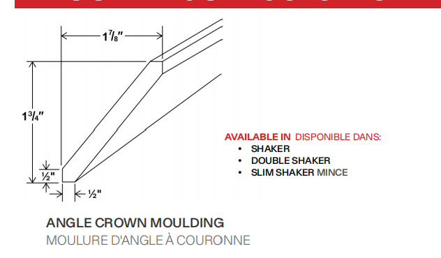 Moulure de couronne d'angle Shaker Blanc