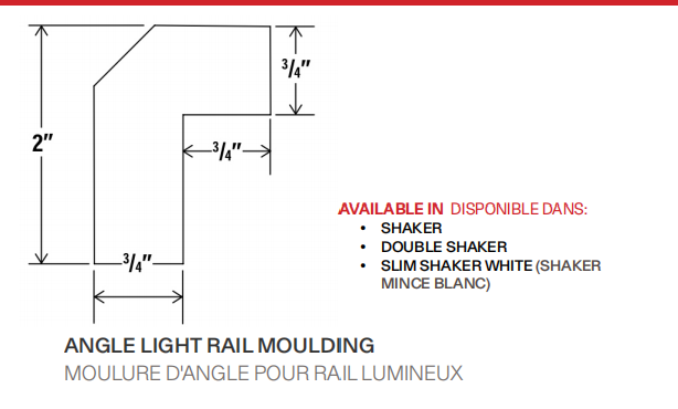 Moulure de sentier lumineux au coin Shaker Blanc