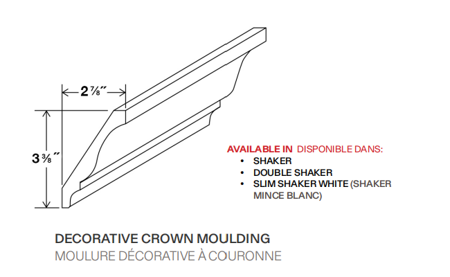 Moulure de couronne décorative Shaker Blanc