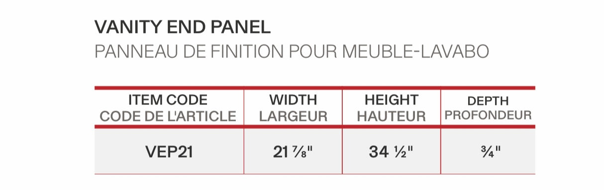 Shaker White Vanity Trim Panel