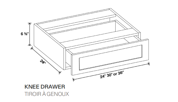 Knee drawer in Wood Grey