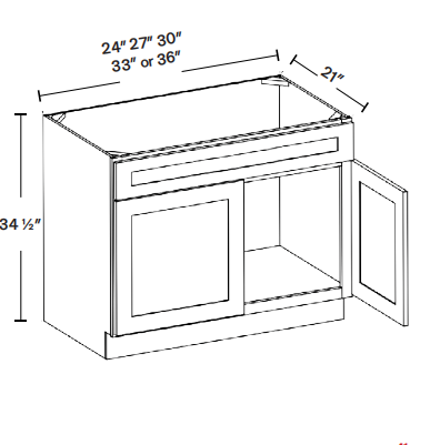 White Shaker Two-Door Bathroom Vanity