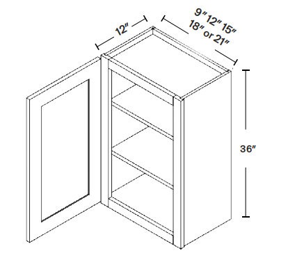 Glossy White Single Door Upper Cabinet