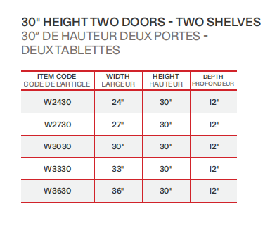 Reve Cuisine W2430-W3030-2DD-S