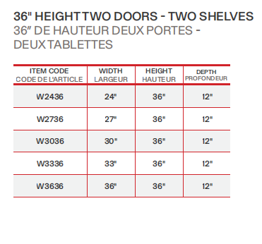 Reve Cuisine W2436-W3636-2D