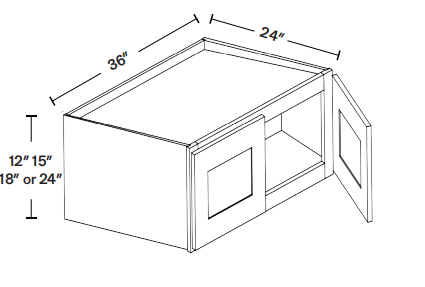 30"W 2-Door Refrigerator Upper Cabinet, Glossy White