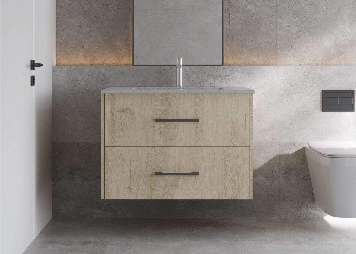 Salt Oak Shaker Grain Melamine Easy Access Single Door Wall Corner Cabinet, Salt Oak