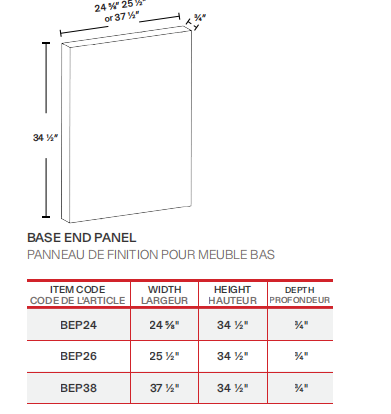 base end panel
