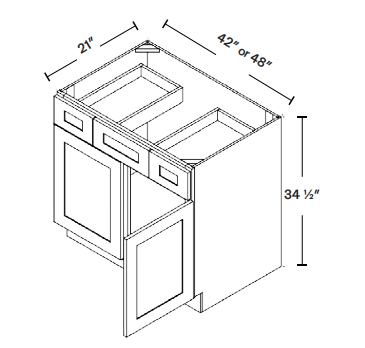 White Shaker Bathroom Vanity with Drawer and Two Doors