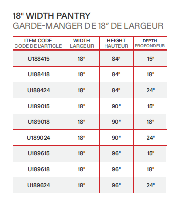 18"W Garde-manger à 2 portes Blanc Lustré