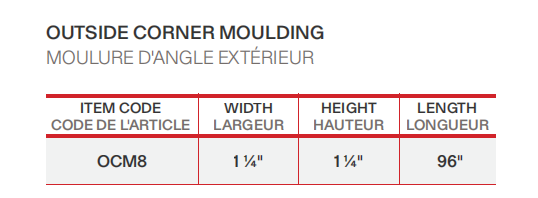 Moulure de coin extérieure Shaker Blanc
