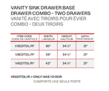 Vanité Salle de bain Shaker blanc à trois tiroirs
